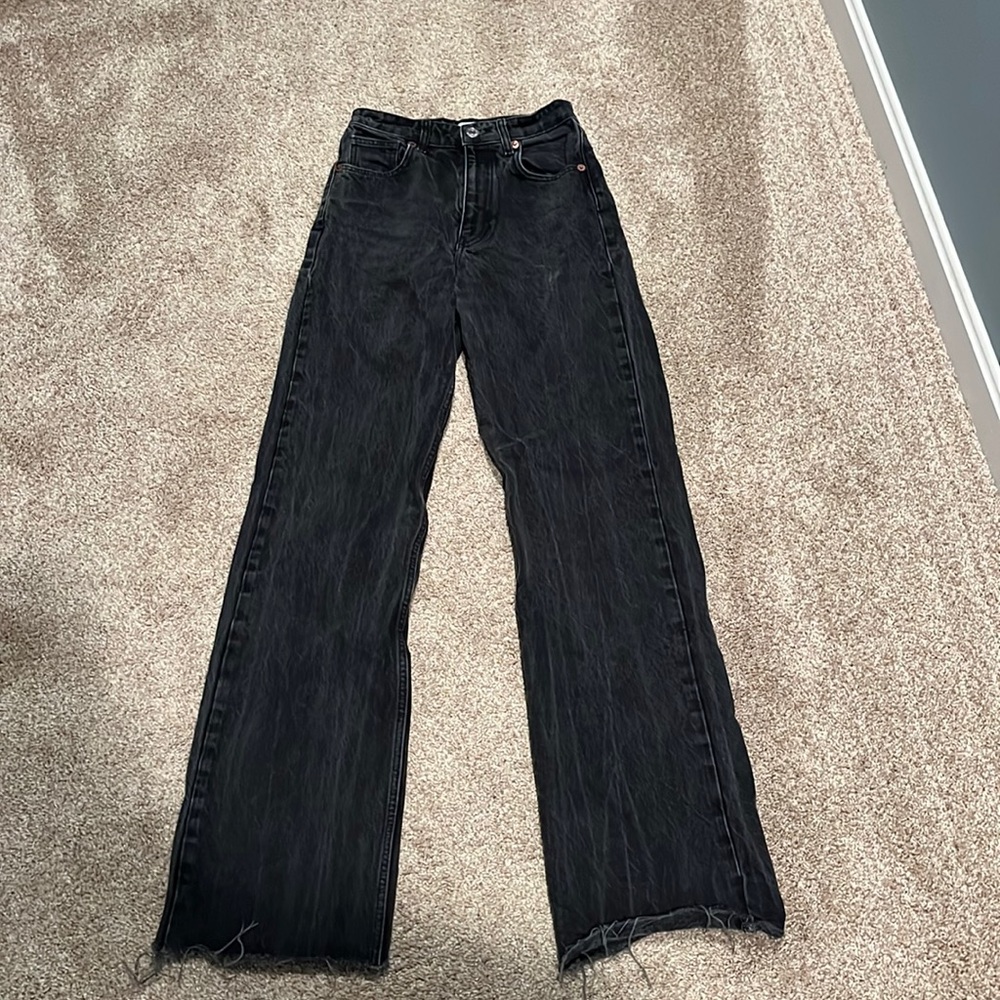 Black Zara Straight leg jeans, high waisted